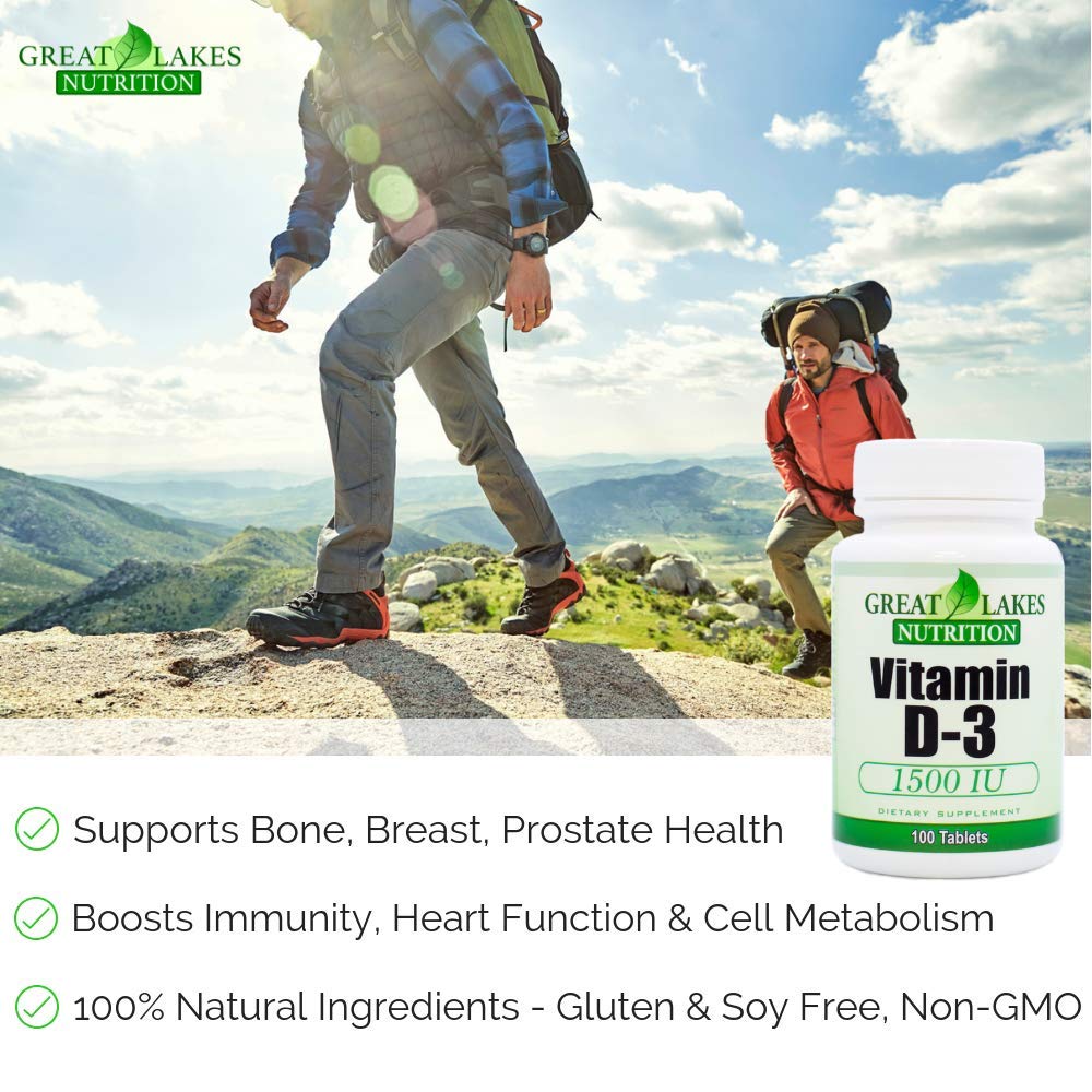Great Lakes Nutrition Vitamin D3 68g supplement side view