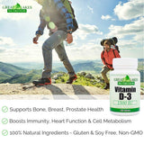 Great Lakes Nutrition Vitamin D3 68g supplement side view