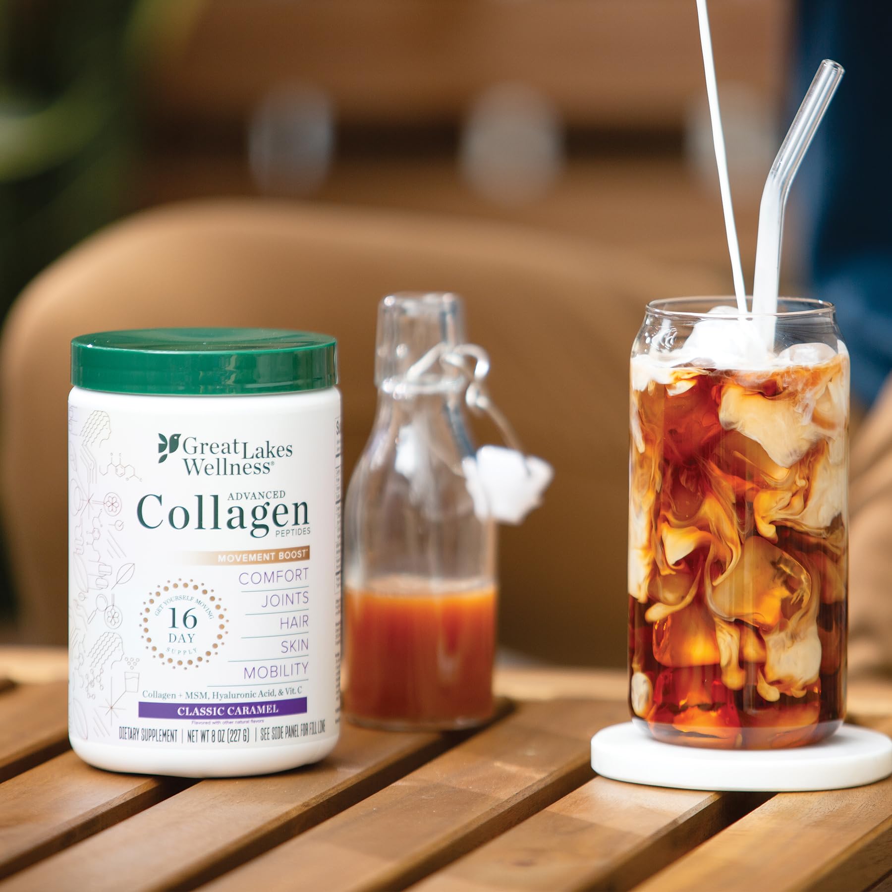 Great Lakes Wellness Advanced Collagen Peptides 227g container side view