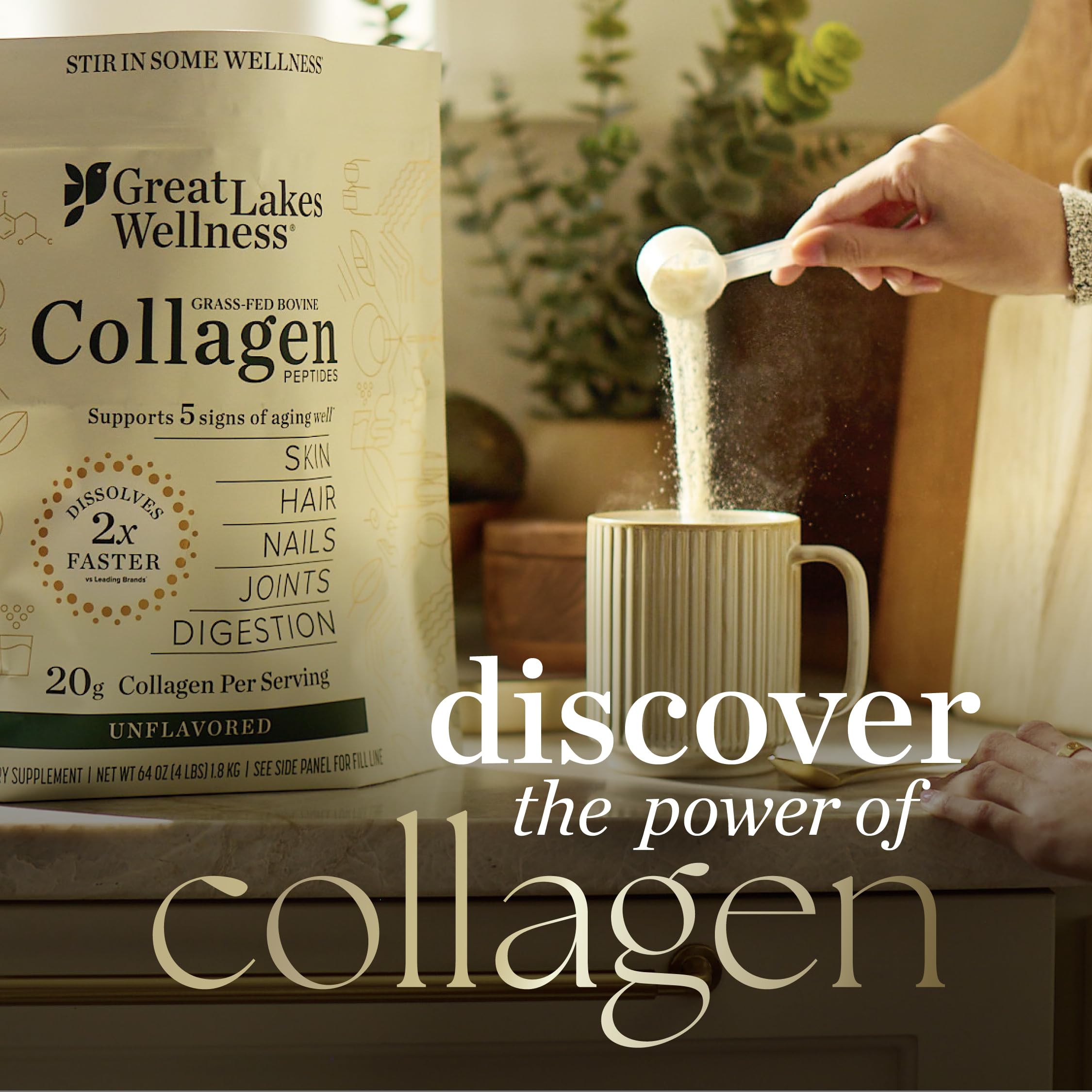 Great Lakes Wellness Collagen Peptides Powder 227g packaging