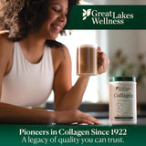 Great Lakes Wellness Collagen Powder 454g close-up of powder
