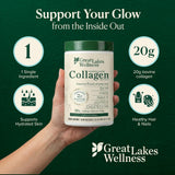 Great Lakes Wellness Collagen Powder 454g in a bowl