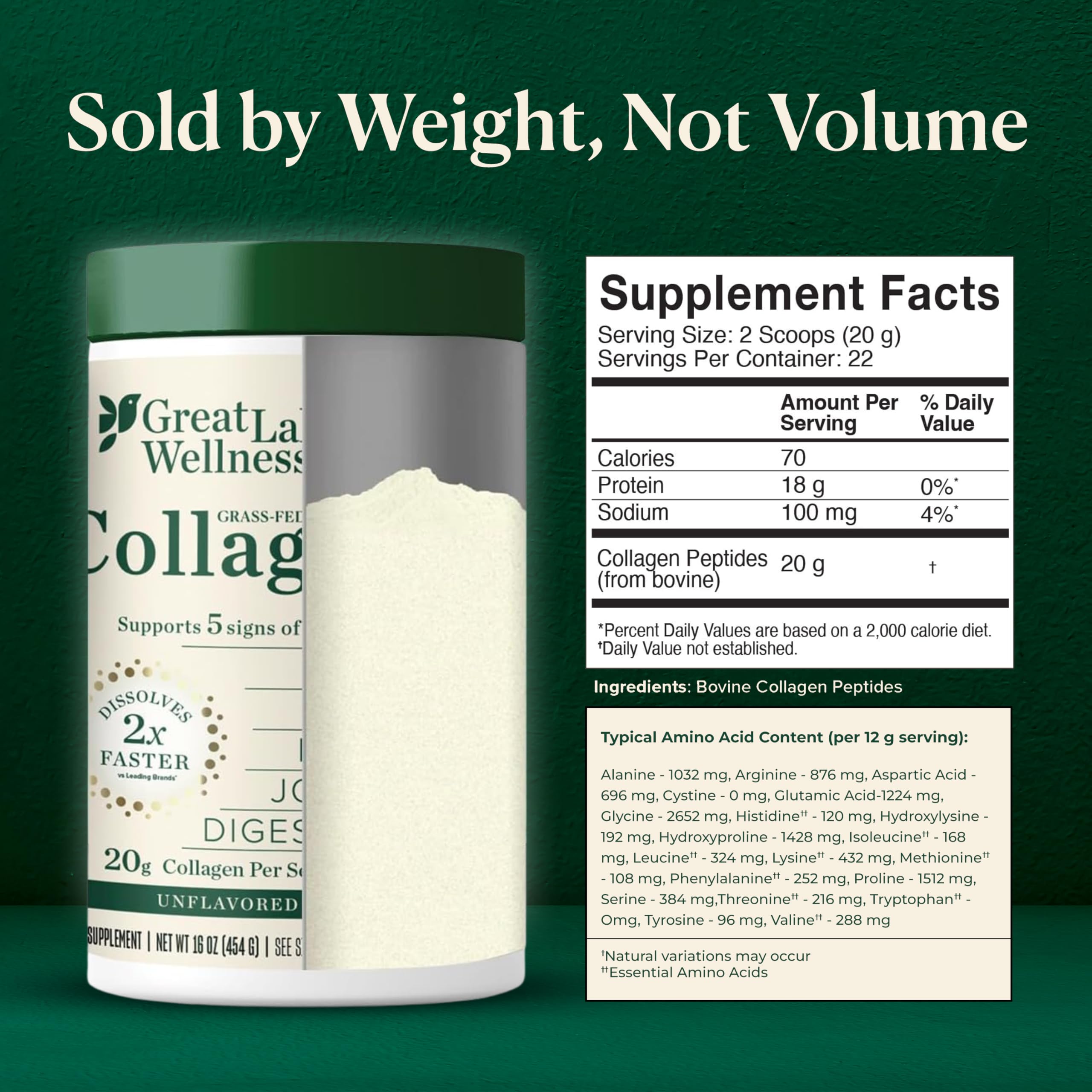 Great Lakes Wellness Collagen Powder 454g mixed in a smoothie