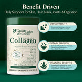 Great Lakes Wellness Collagen Powder 454g scoop