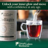 Great Lakes Wellness Collagen Powder 454g with coffee