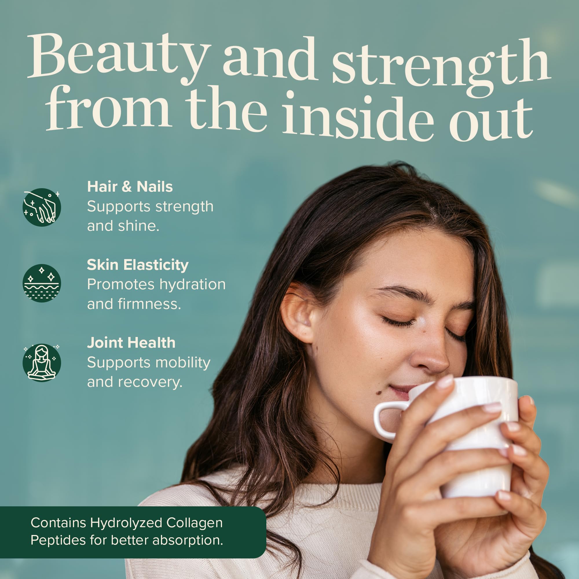 Great Lakes Wellness Flavoured Collagen Peptides Powder mixed in coffee
