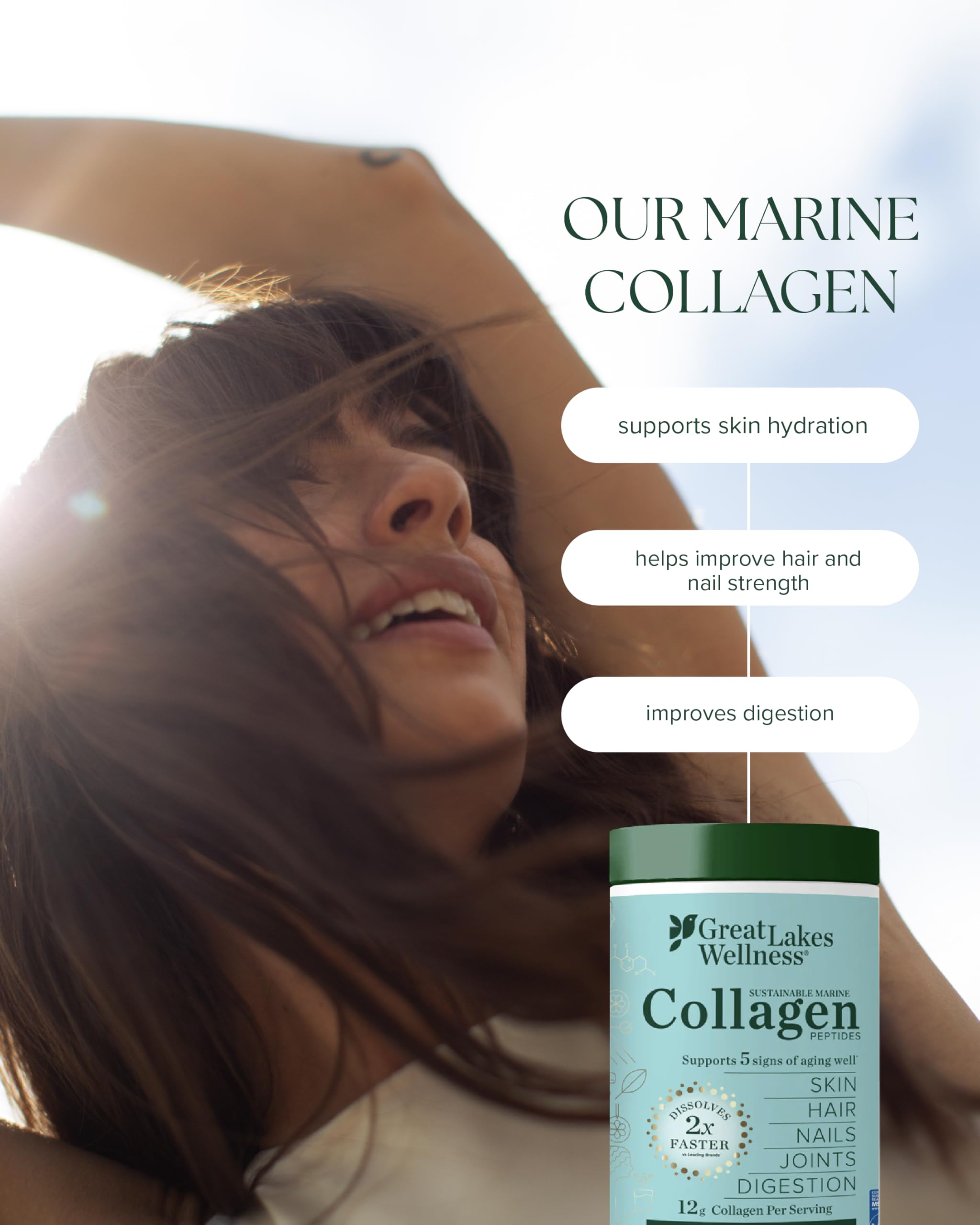 Great Lakes Wellness Marine Collagen Powder nutritional information