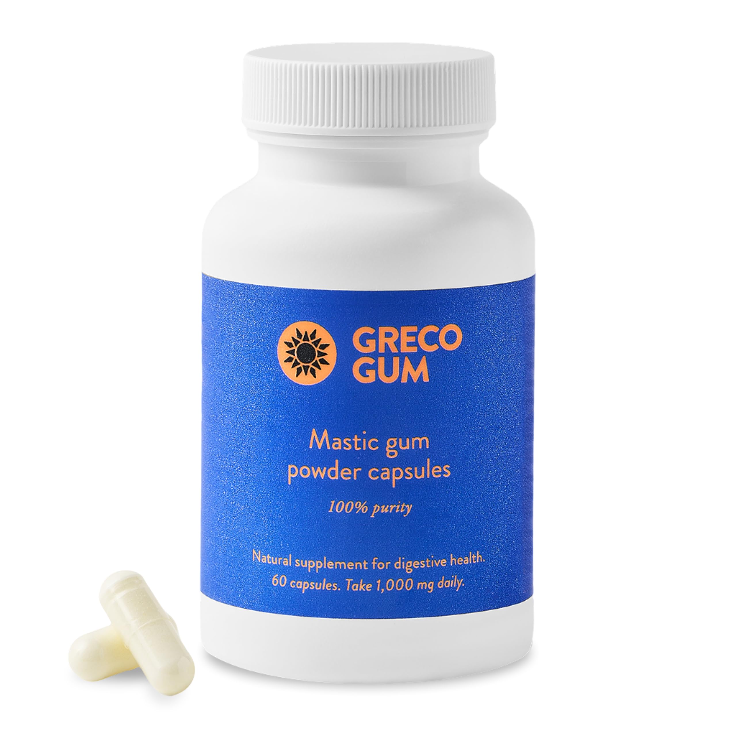 Greco Gum Mastic Gum Capsules 500mg front view
