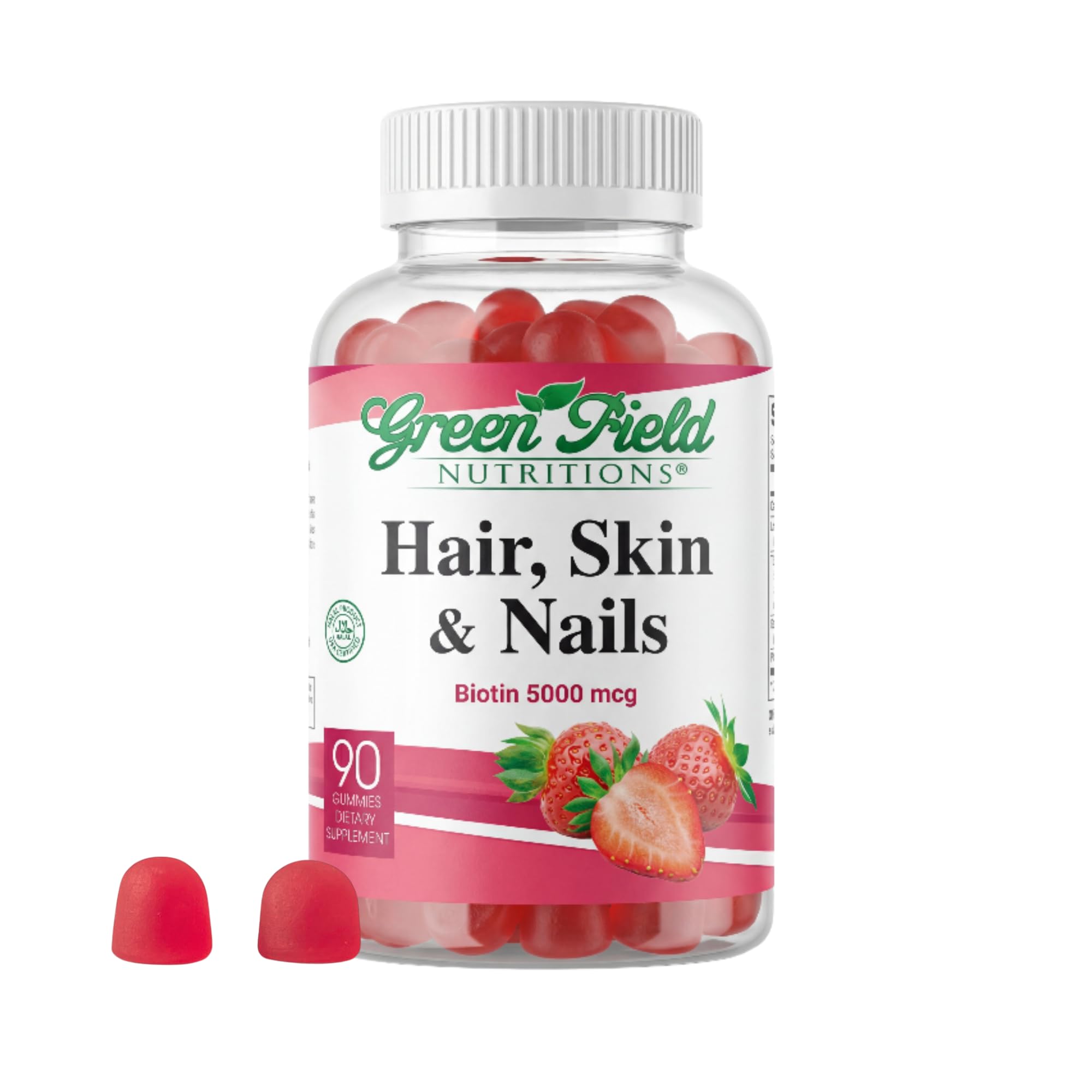 GREEN FIELD NUTRITIONS Halal Biotin Gummies 5000mcg front view