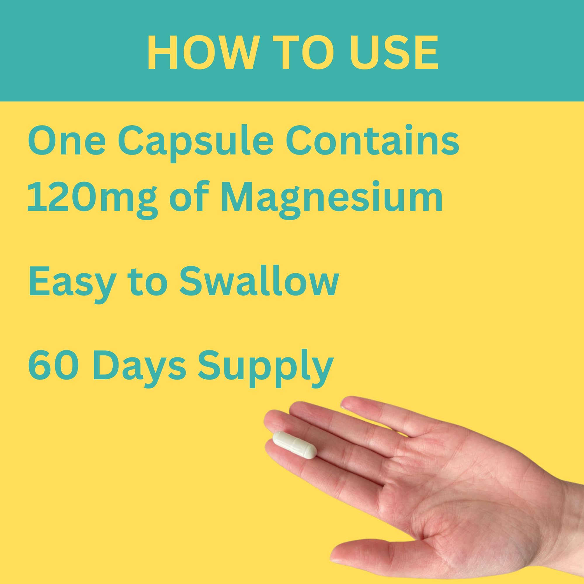 GREEN FIELD NUTRITIONS Halal Magnesium Glycinate Capsules side view