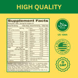 GREEN FIELD NUTRITIONS Halal Multivitamin with a glass of water