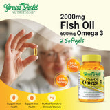 GREEN FIELD NUTRITIONS Halal Omega-3 Fish Oil 600mg softgels side view