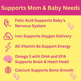 GREEN FIELD NUTRITIONS Prenatal Vitamins displayed with a measuring spoon