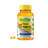 GREEN FIELD NUTRITIONS Vitamin D3 5000 IU Halal Softgels front view
