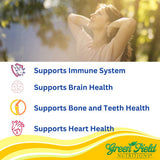 GREEN FIELD NUTRITIONS Vitamin D3 softgels bottle side view