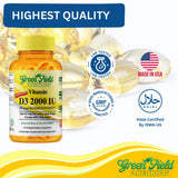 GREEN FIELD NUTRITIONS Vitamin D3 softgels close-up of softgel