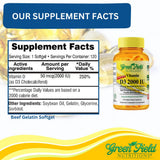 GREEN FIELD NUTRITIONS Vitamin D3 softgels with nutrition facts