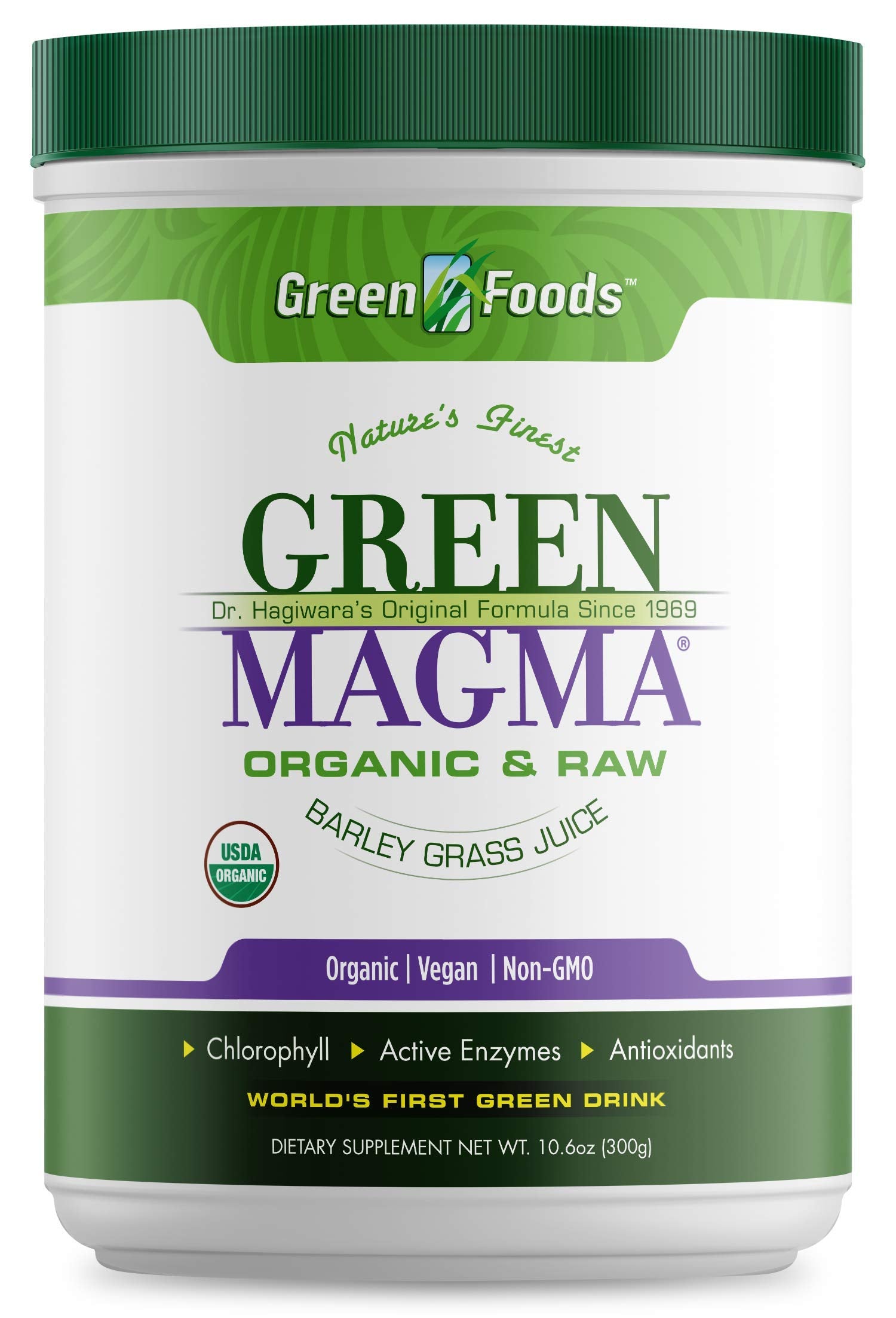 Green Foods Green Magma Organic Barley Grass Powder 358g front view