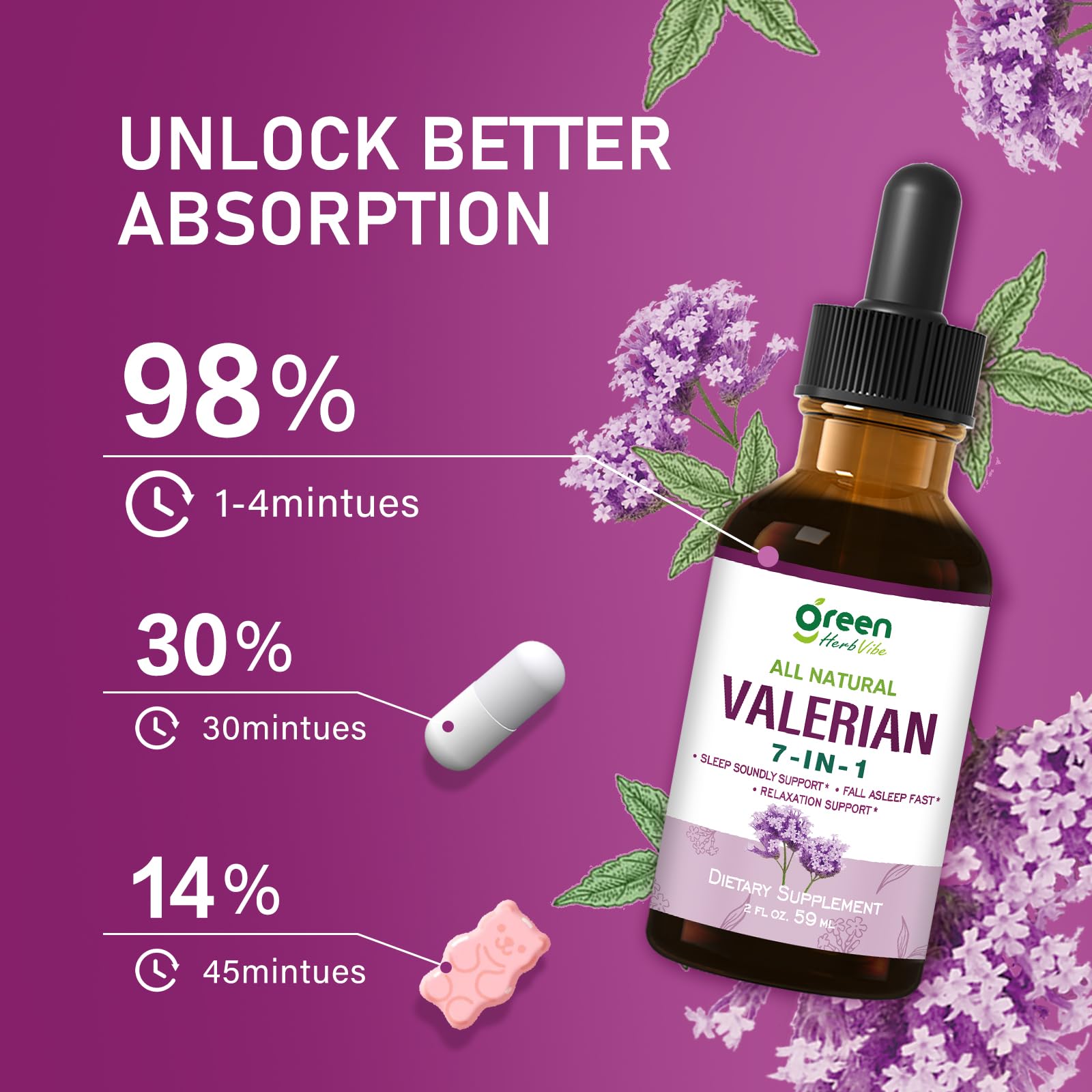 green Herb Vibe Herbal Sleep Drops 235g packaging