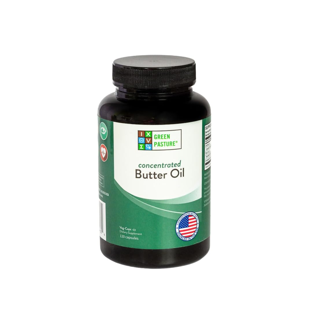 Green Pasture Concentrated Butter Oil 120 Capsules front view