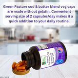 Green Pasture Wild Alaska Cod Liver Oil & Butter Oil Capsules side view