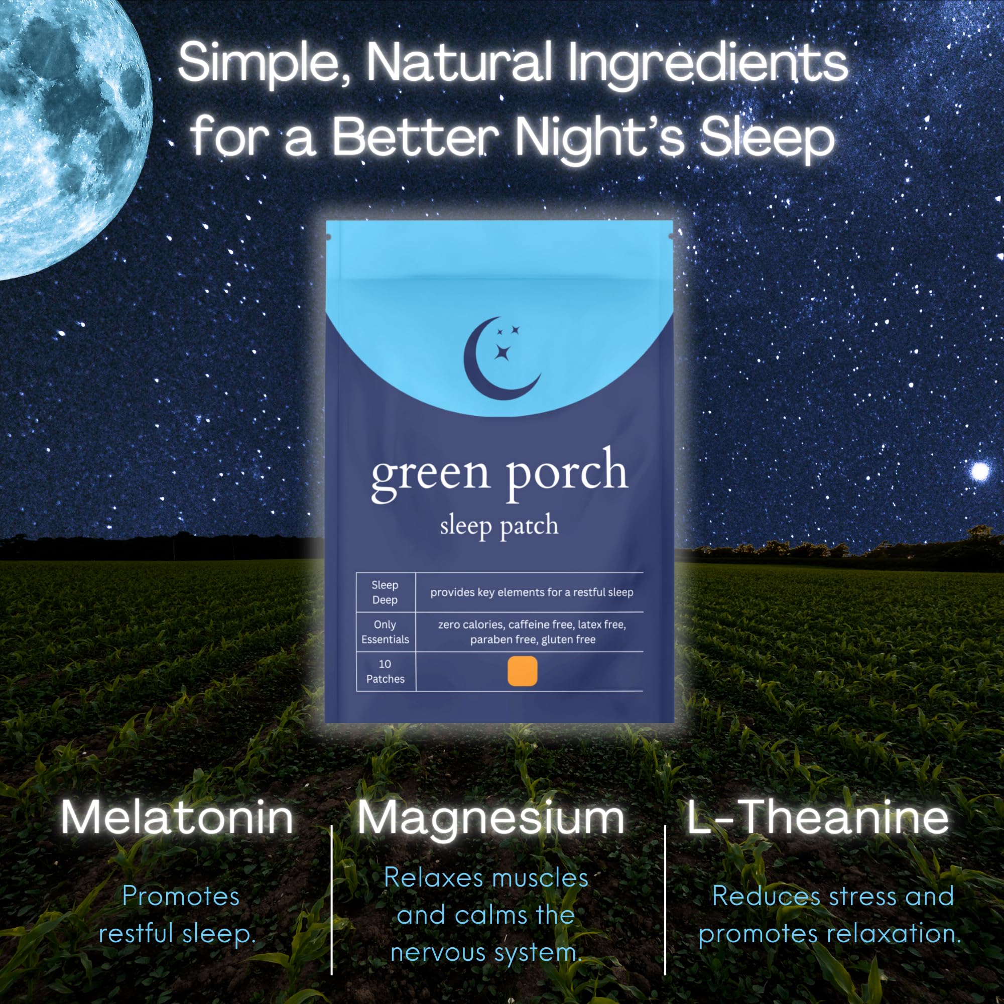 Green Porch Sleep Patch application on skin