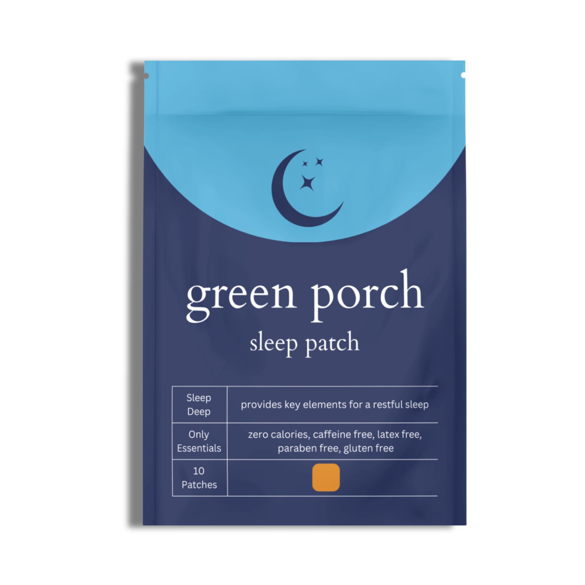 Green Porch Sleep Patches box front view with 10 patches