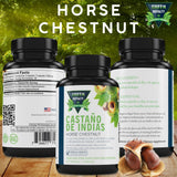 GREEN ROYALTY Horse Chestnut Extract 1500mg capsules with a plant background
