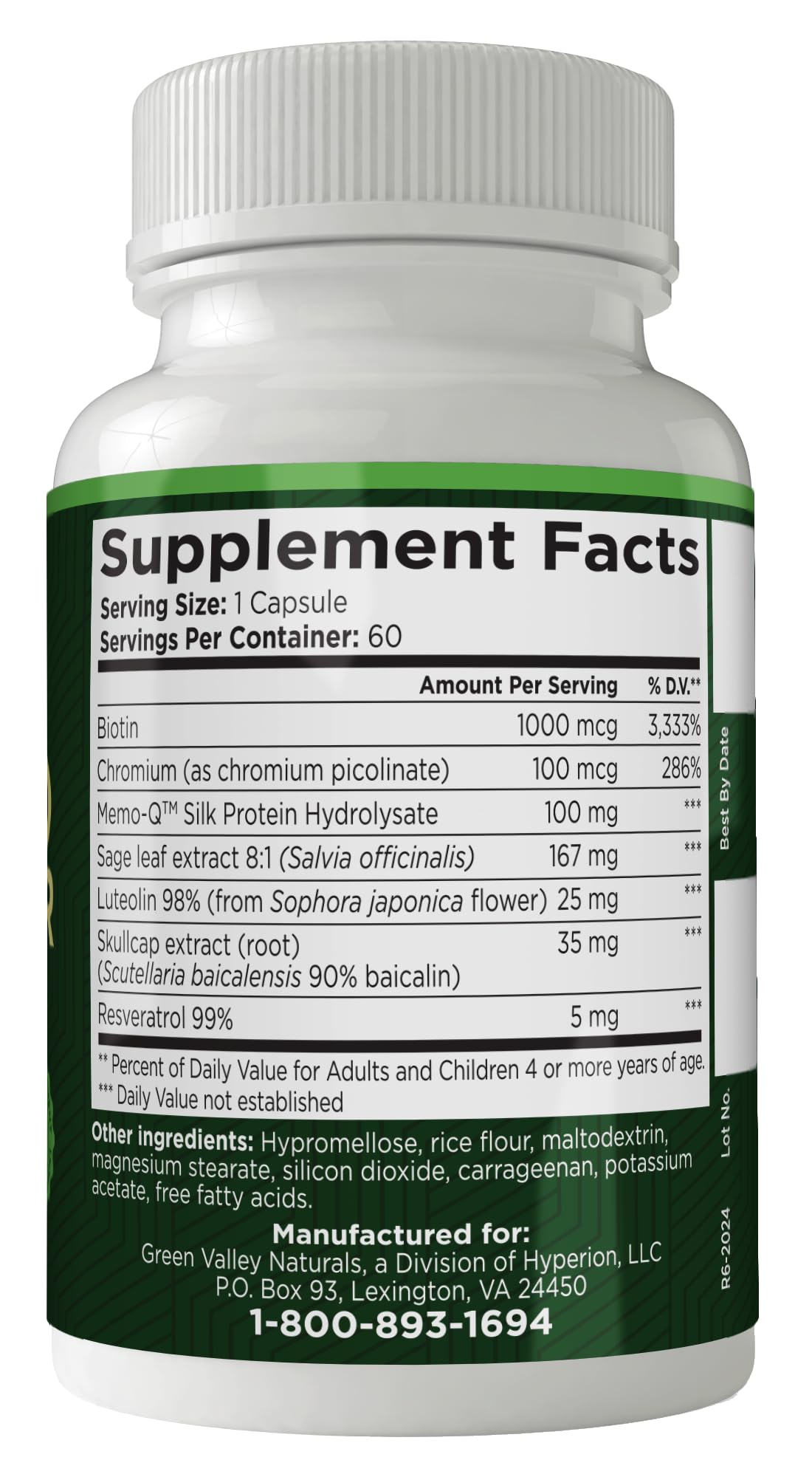 GREEN VALLEY NATURALS Brain Fog Reducer 50g capsule close-up
