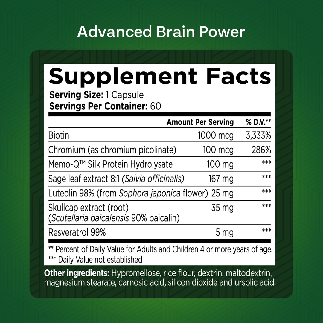 GREEN VALLEY NATURALS Brain Fog Reducer 50g packaging