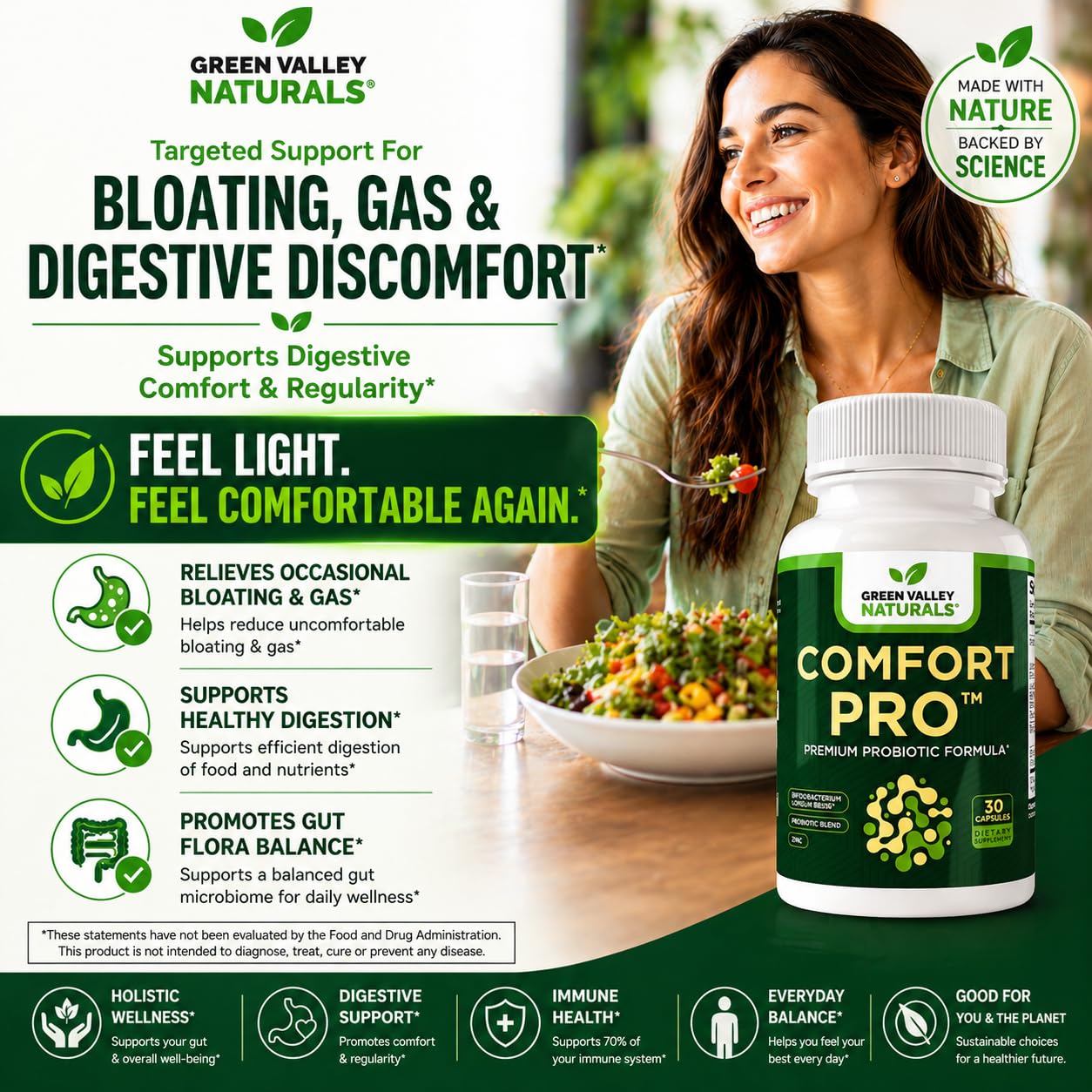 GREEN VALLEY NATURALS ComfortPro Probiotic Supplement ingredients list