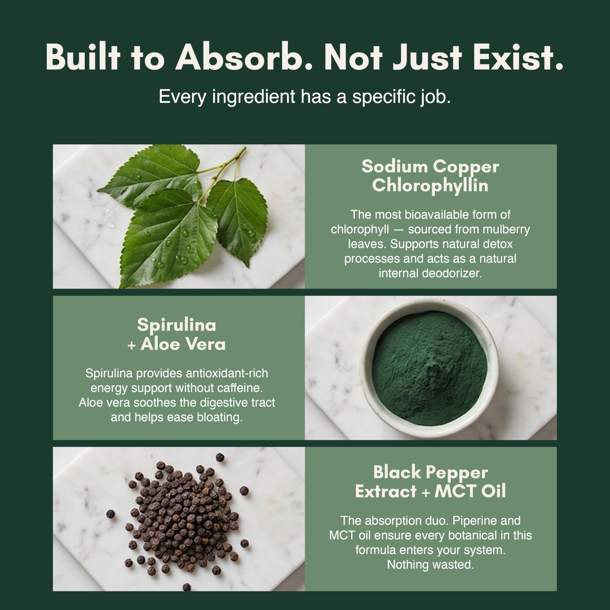 Greena Chlorophyll Drops displayed with fresh mint leaves