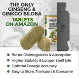 GreeNatr Ginkgo Biloba & Korean Red Ginseng supplement with herbal background