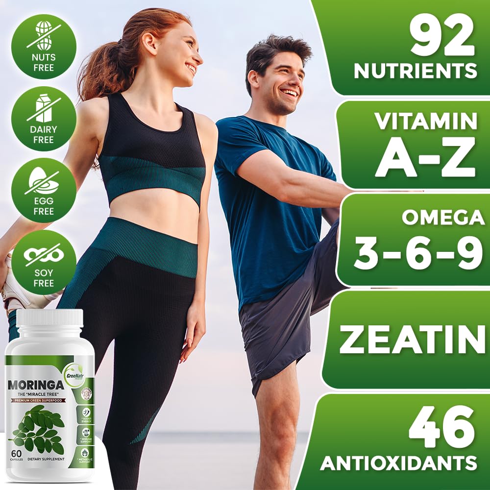 GreeNatr Moringa Oleifera Capsules 500mg close-up of capsules