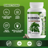 GreeNatr Moringa Oleifera Capsules 500mg with measuring spoon