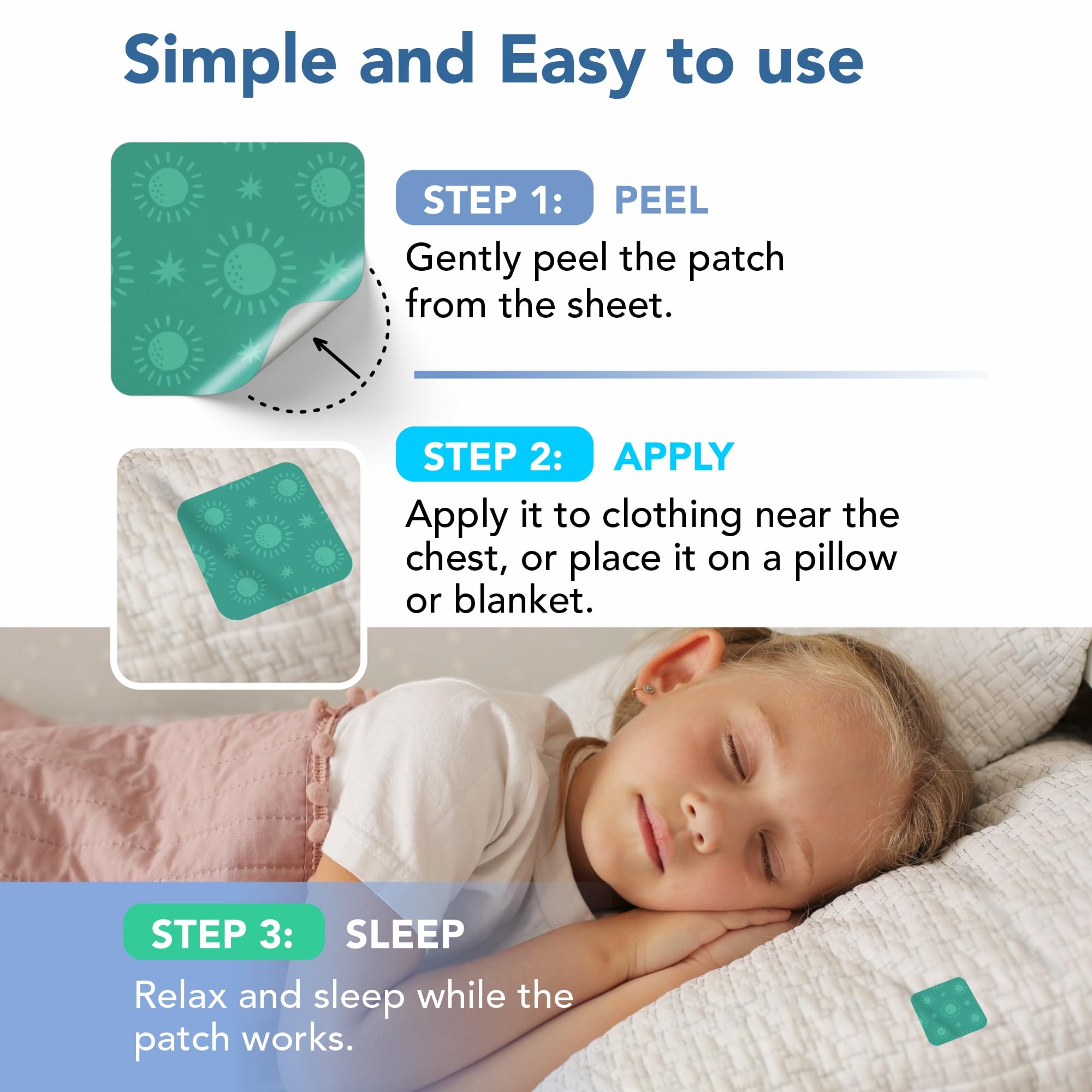 Greenbase Sleep Patch sticker applied to children's pajamas