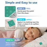 Greenbase Sleep Patch sticker applied to children's pajamas