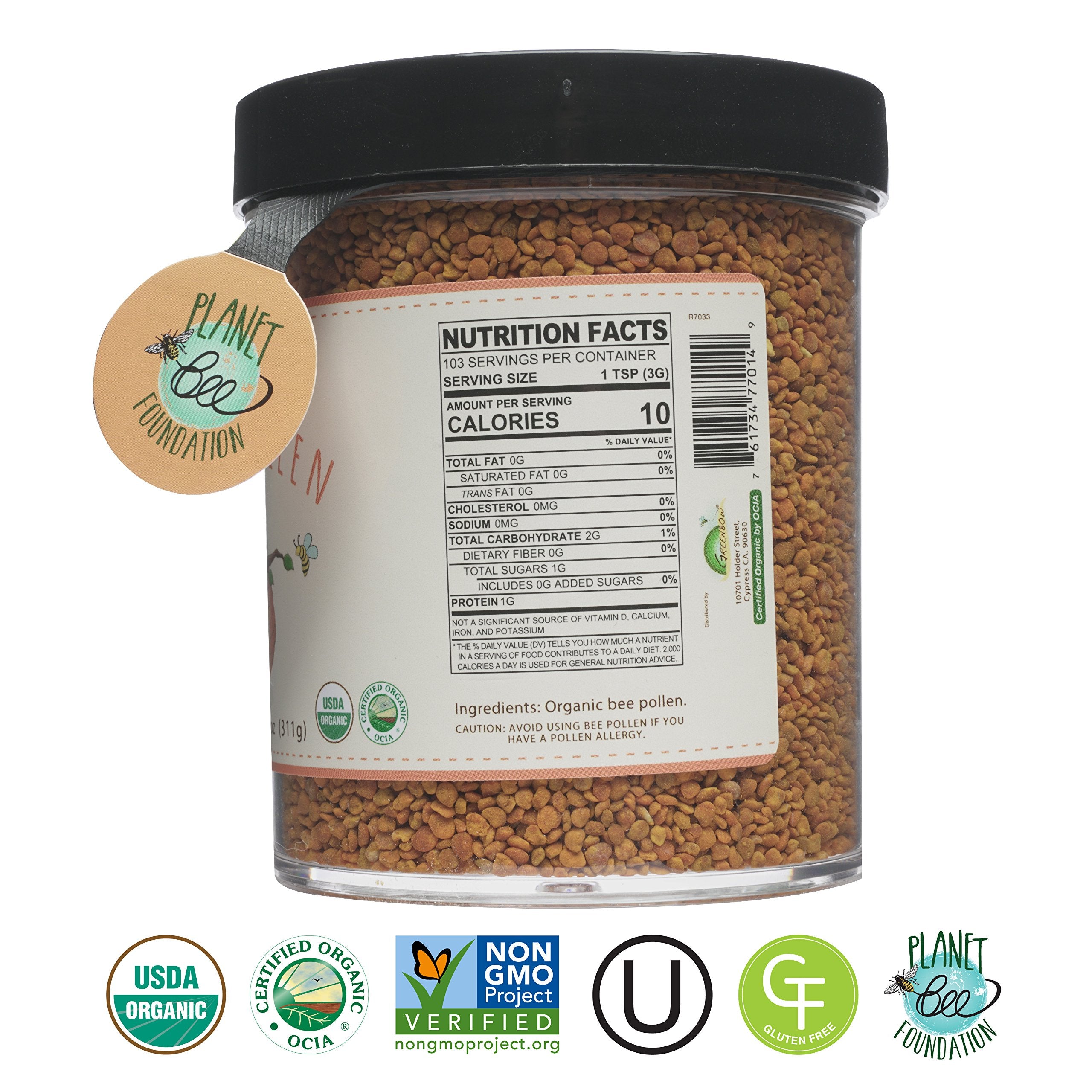 Greenbow Organic Bee Pollen 445g packaging