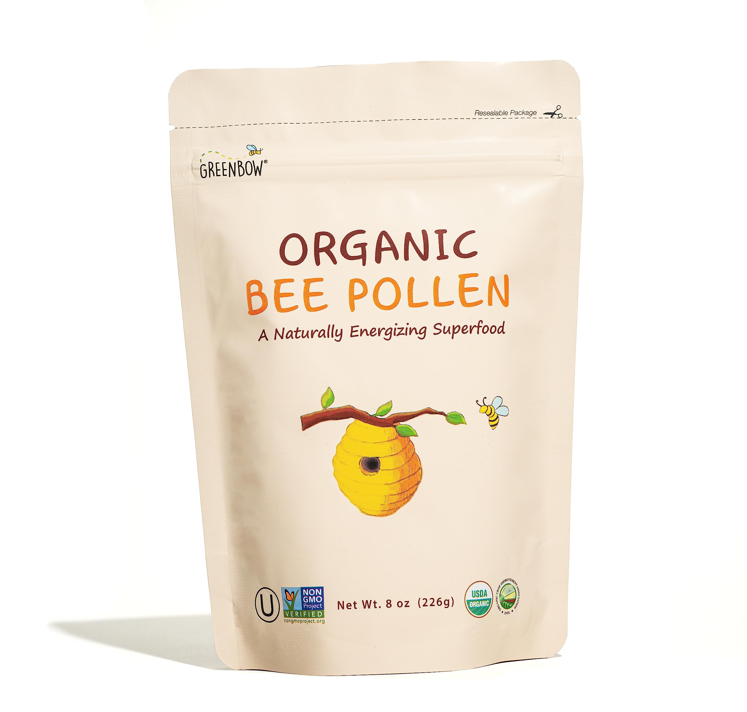 Greenbow Organic Bee Pollen 5g front view with packaging