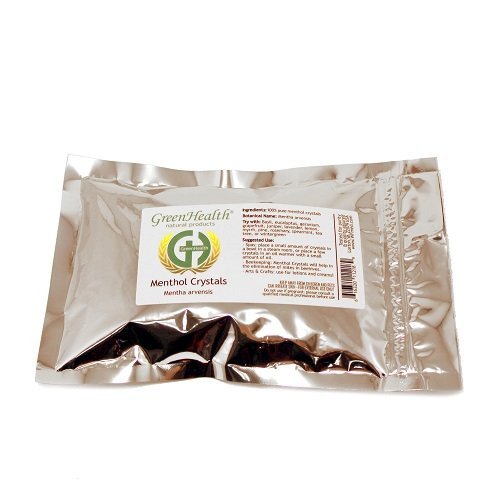 GreenHealth Menthol Crystals 1lb back view showing ingredients