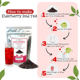 Greenhilltea Elderberry Fruit Tea Blend brewed cup