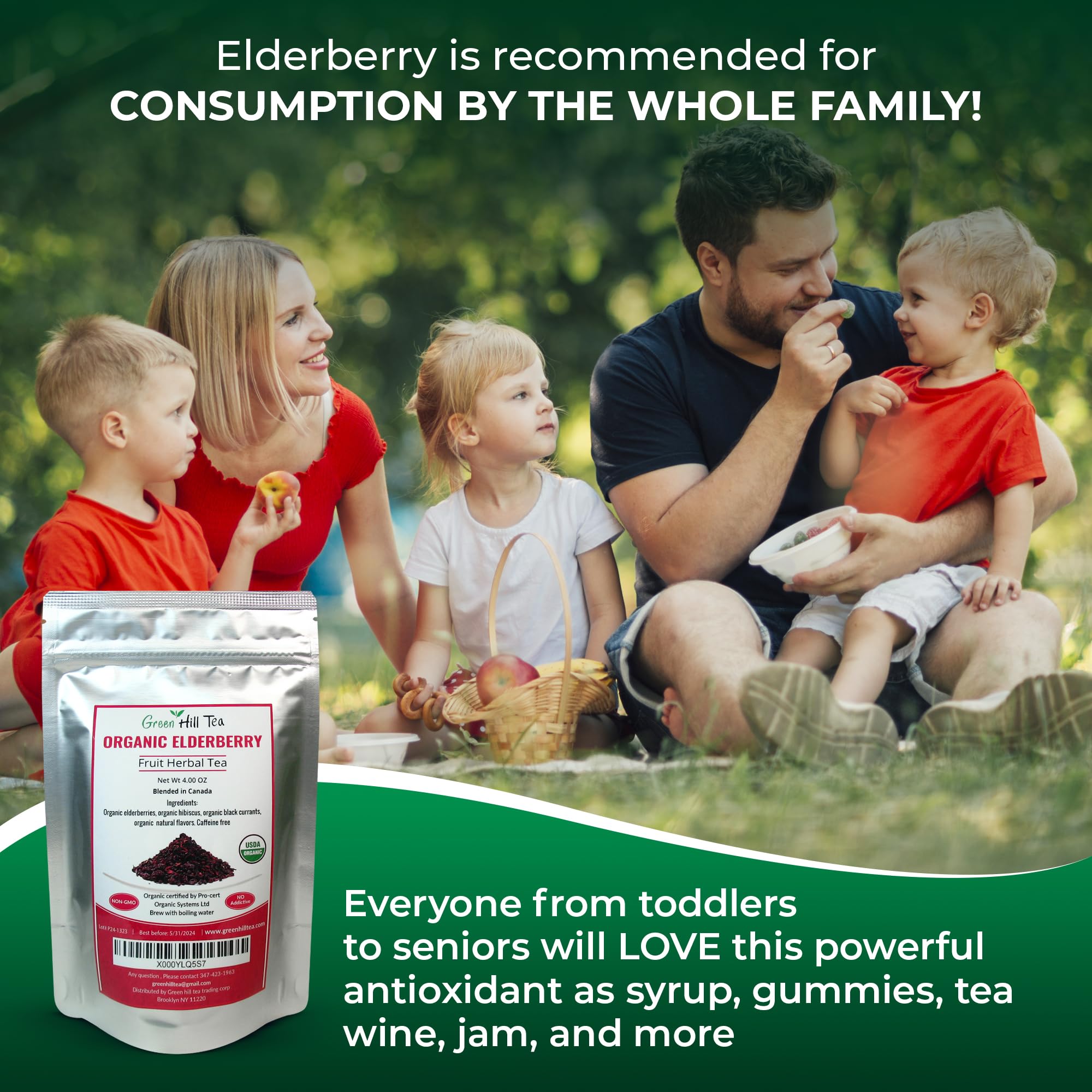 Greenhilltea Elderberry Fruit Tea Blend with fruits