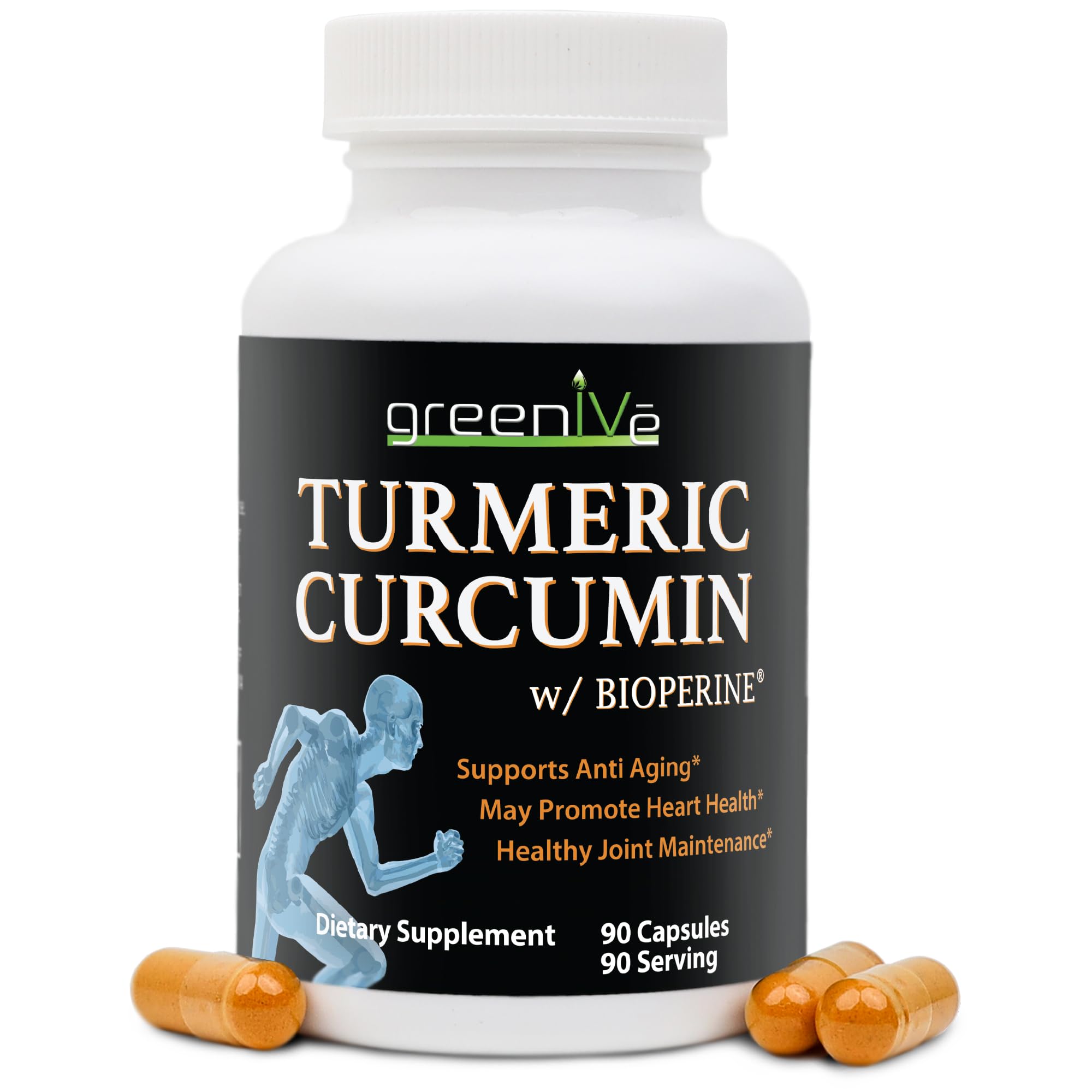 GreenIVe Turmeric Curcumin Complex 1500mg bottle front view