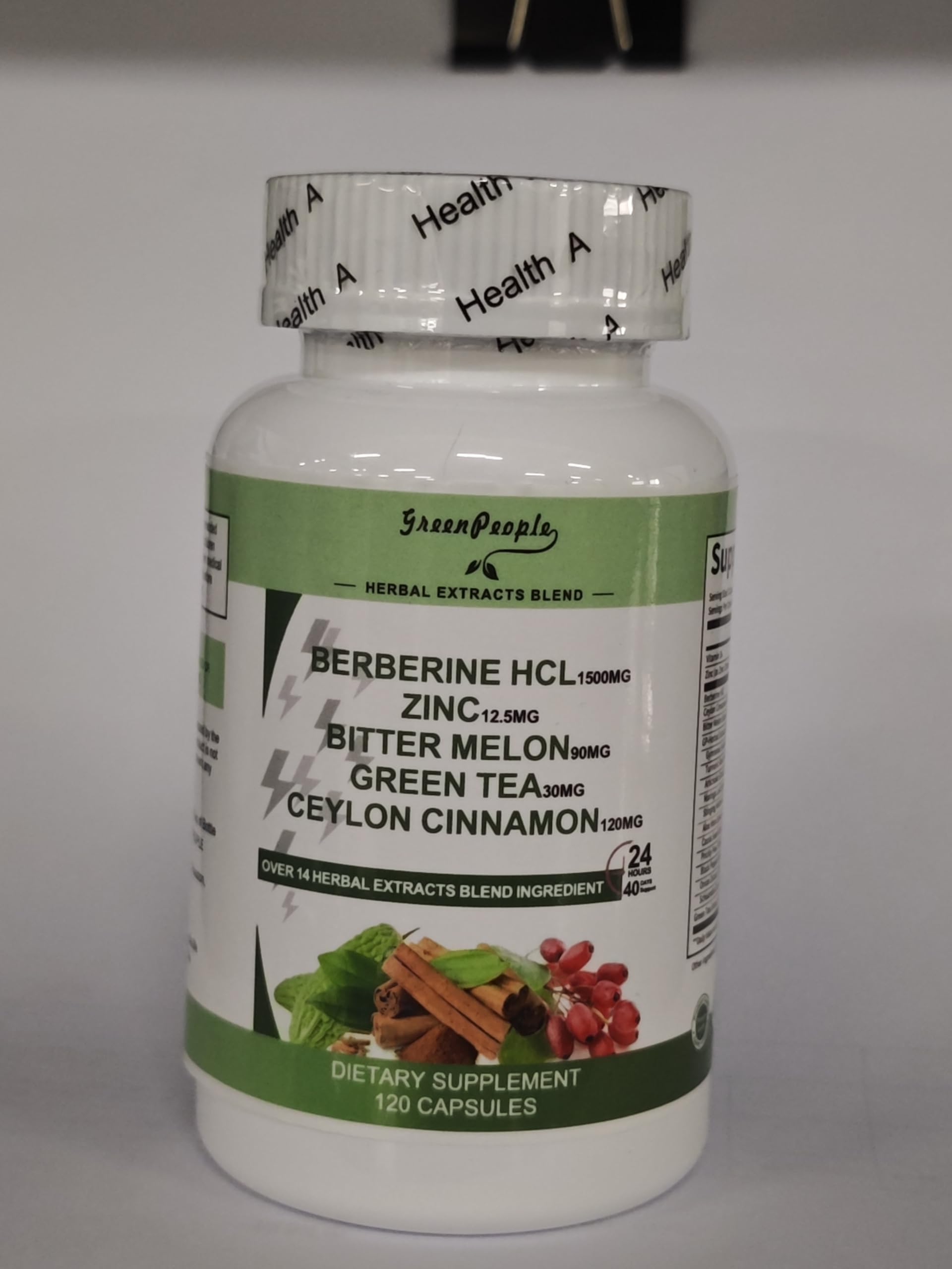 GREENPEOPLE Berberine Capsules 1500mg with Ceylon cinnamon sticks