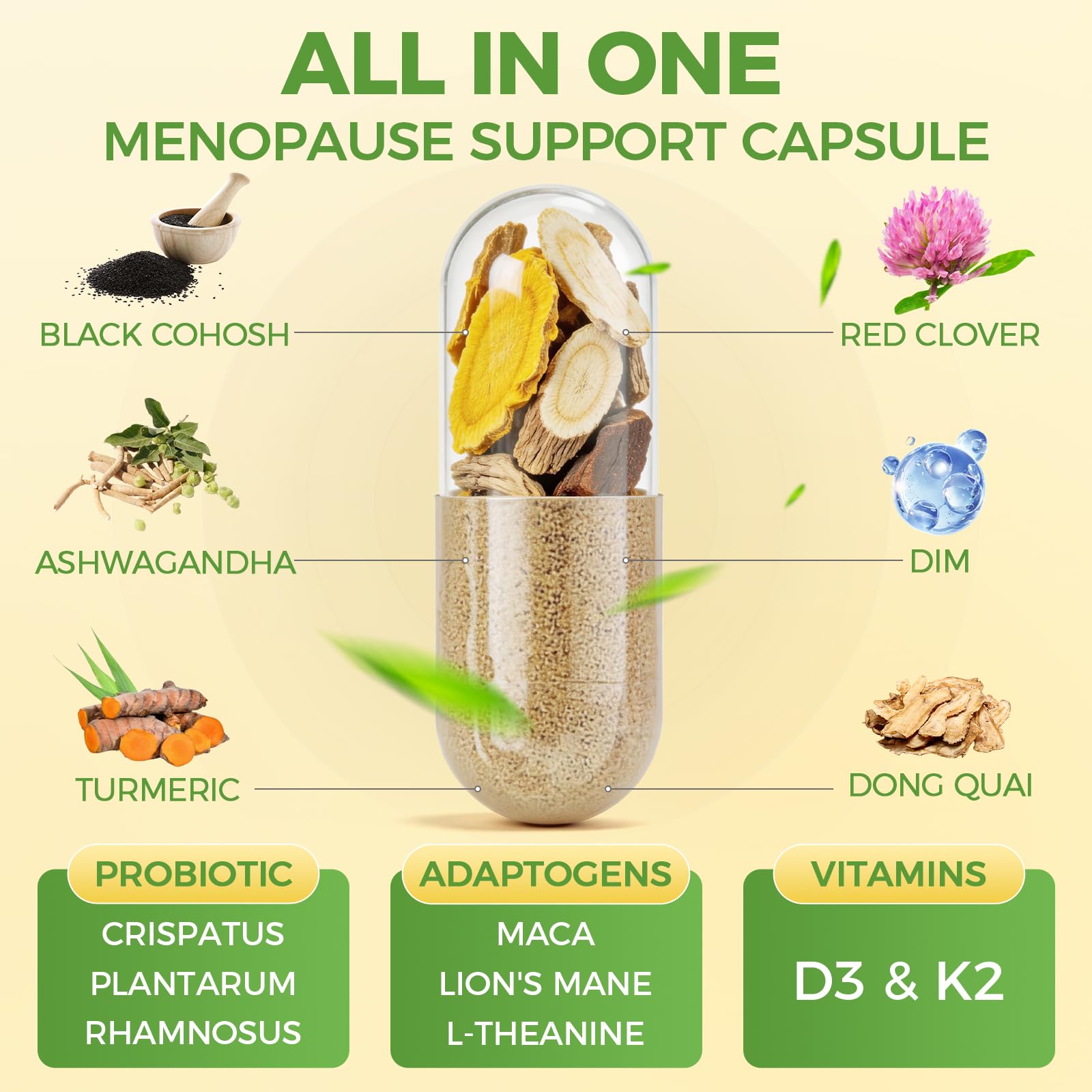 GREENPEOPLE Black Cohosh Menopause Support Capsules with ingredients