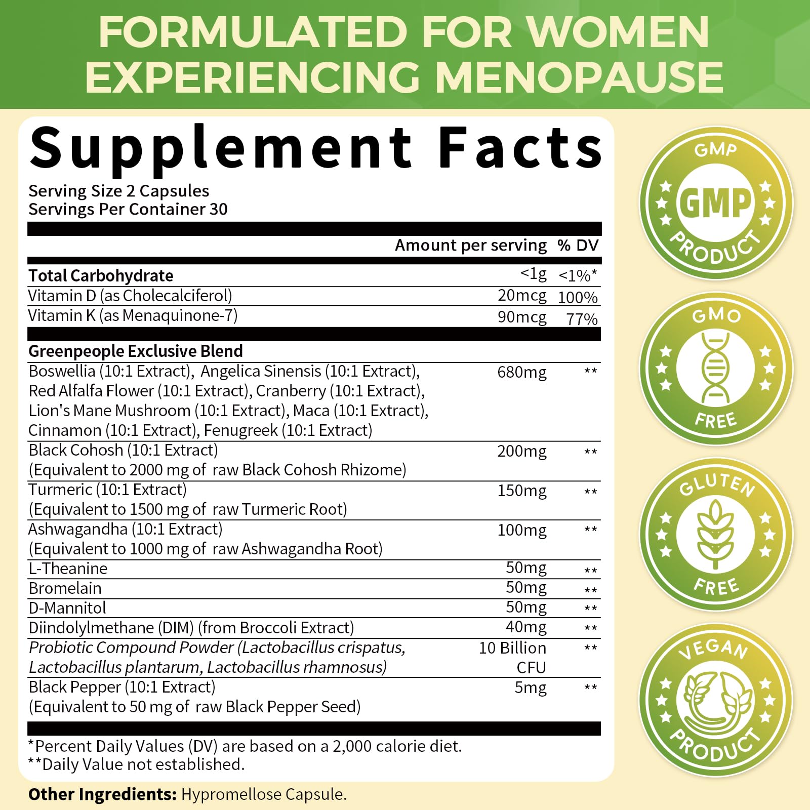 GREENPEOPLE Black Cohosh Supplement with measuring spoon