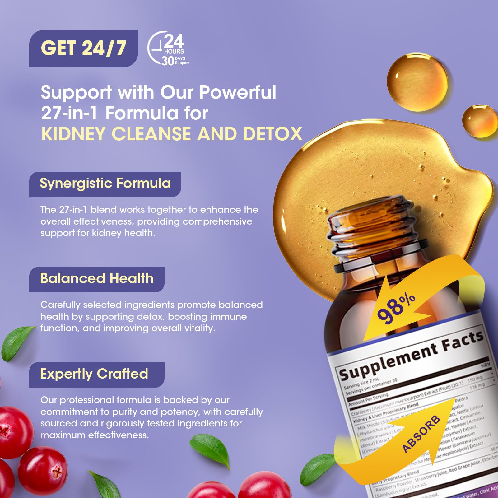 GREENPEOPLE Cranberry Herbal Supplement side view