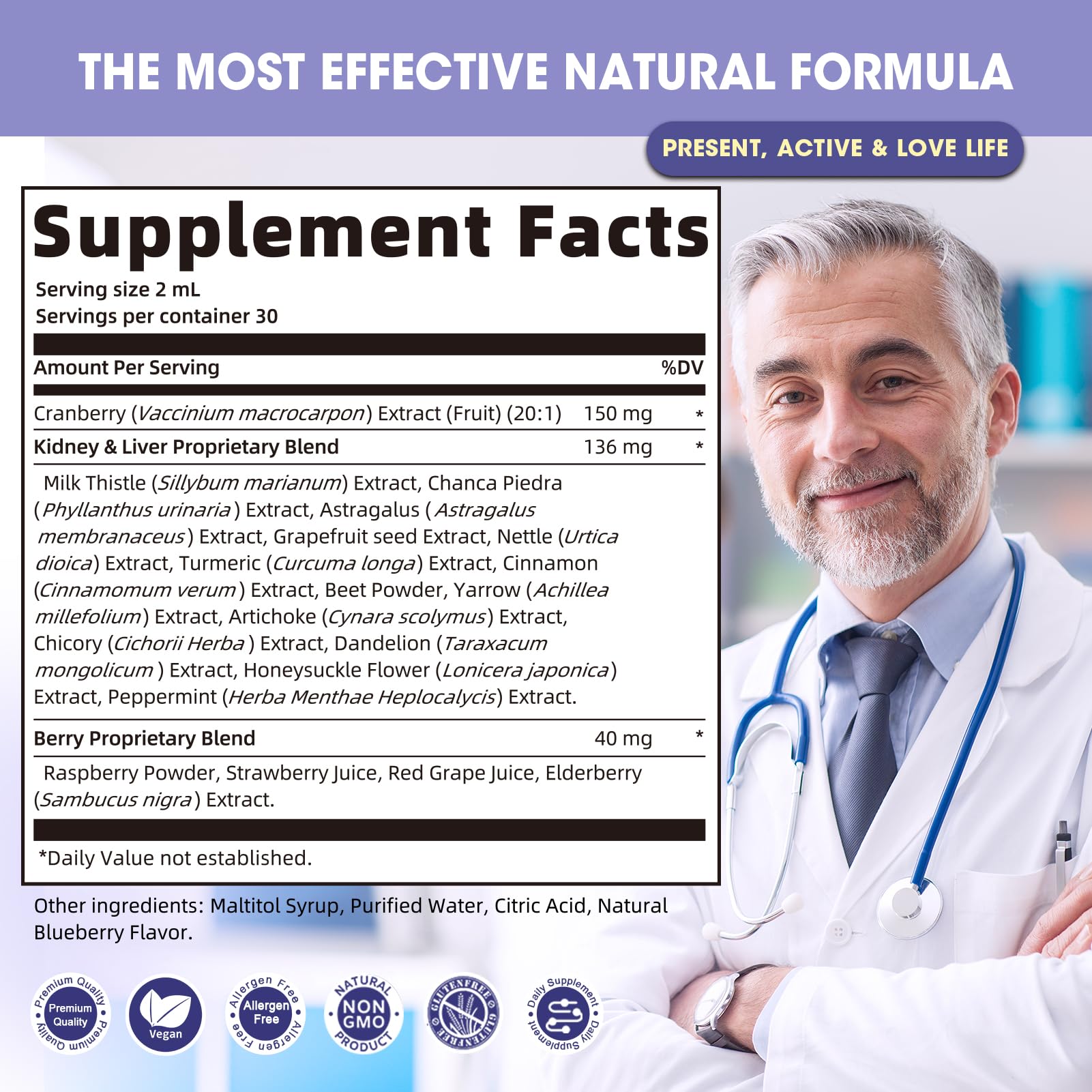 GREENPEOPLE Cranberry Herbal Supplement with herbal background