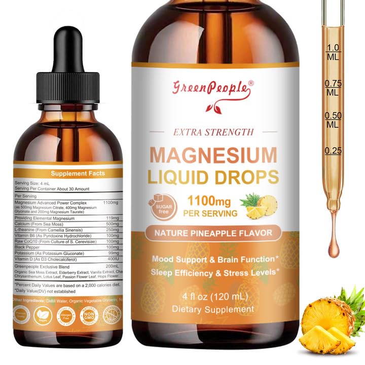 GREENPEOPLE Magnesium Citrate & Glycinate Drops front view