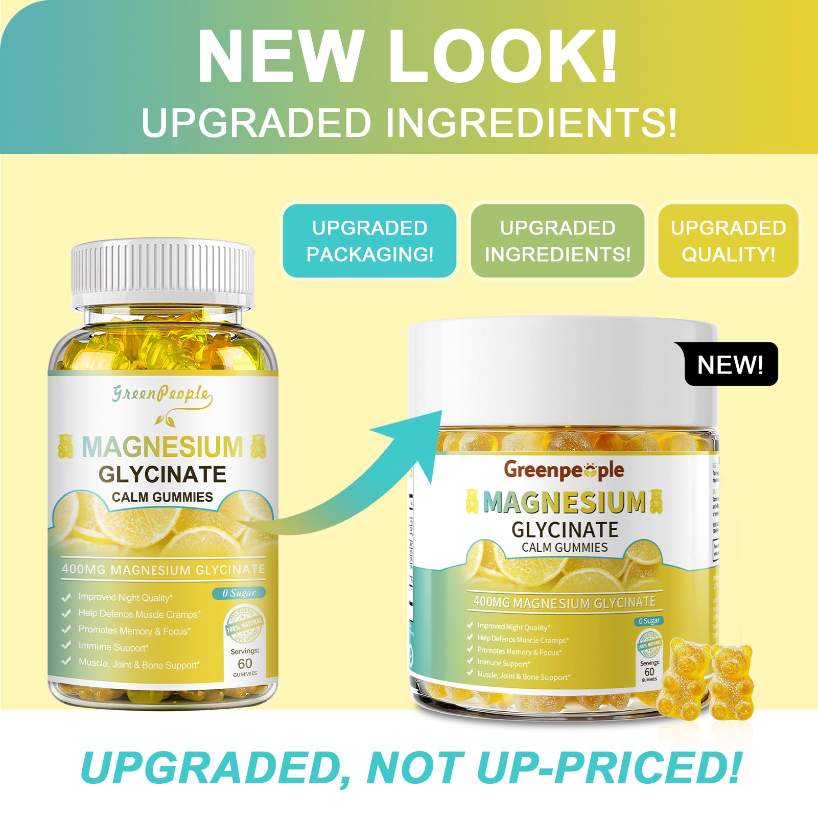 GREENPEOPLE Magnesium Glycinate Gummies on a kitchen counter